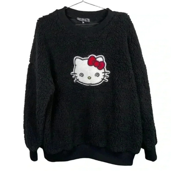 Dolls Kill x Hello‎ Kitty Black Teddy Sweatshirt - Picture 1 of 6